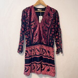 Ramy Brook Clarice Velvet Mini Dress Size XS NWT DAMAGED